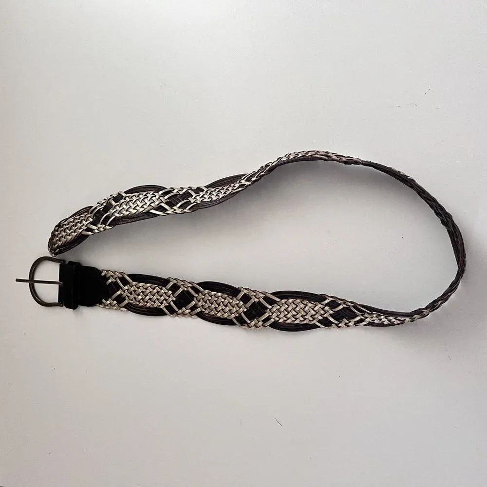 Brown and Gold Woven Belt M